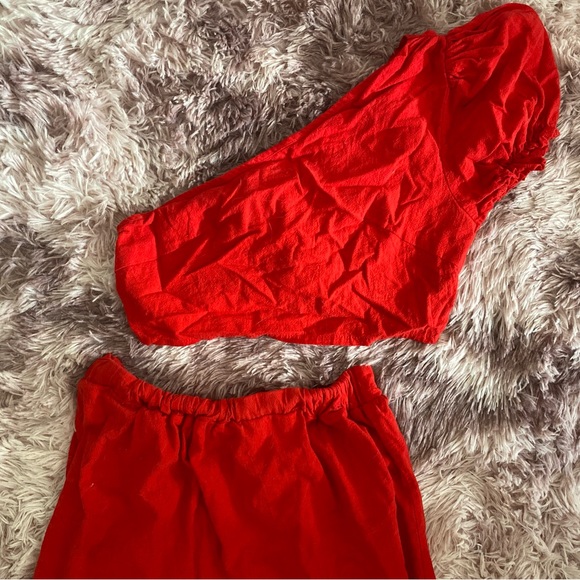 Red skirt and off shoulder top - Picture 4 of 6
